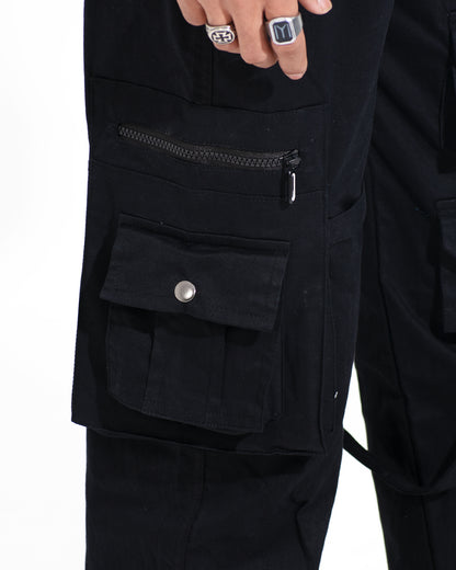 Men’s Black Cargo Pants – Soft Cotton, Stylish Fit, Only at POV